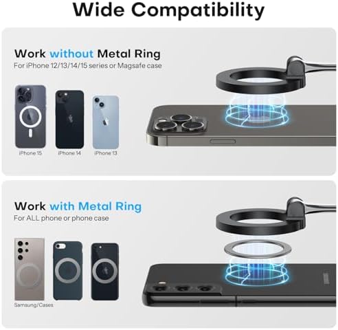 OMOTON 360°Rotating Magnetic Airplane Phone Holder Mount, for Magsafe Airplane Travel Essentials Accessories, Foldable Universal Handsfree Phone Stand for iPhone 16/15/14/13/12 Pro Max/Magsafe Case - Image 5