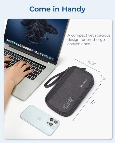 BAGSMART Electronics Organizer Travel Case, Small Travel Cable Organizer Bag, Travel Essentials, Cord Organizer for Travel, Travel Tech Organizer as Travel Accessories for Charger, Phone, Black - Image 5