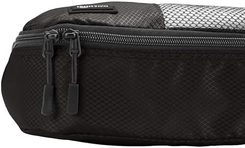 Amazon Basics Lightweight Packing Cubes for Travel, 4 Piece Set With Double Zipper Pulls and Mesh Top Panel, 100% Durable Polyester, Medium, Black - Image 4