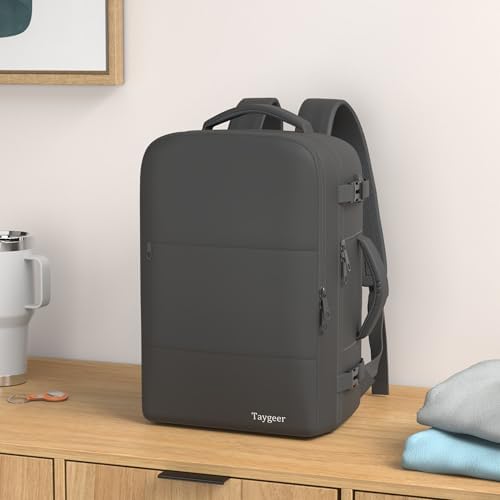Taygeer Travel Laptop Backpack for Men Women, Airplane Approved Travel Backpack Suitcase with Usb Charging Port, Lightweight College 35l Luggage Bag 15.6inch Laptop Backpack Gifts for Business,Black - Image 2