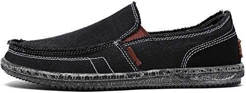 CASMAG Men's Casual Cloth Shoes Canvas Slip on Loafers Leisure Vintage Flat Boat Shoes - Image 2