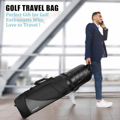 Golf Travel Bag, 1680D Oxford Golf Travel Bags for Airlines with ABS Hard Case Top, Protect Golf Club, Golf Bag Cover with Wheels, Heavy Duty Wear-Resistant Waterproof, Foldable, Universal Size - Image 2