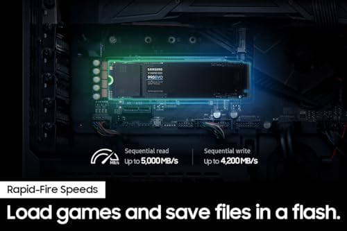 SAMSUNG 990 EVO SSD 1TB, PCIe Gen 4x4, Gen 5x2 M.2 2280 NVMe Internal Solid State Drive, Speeds Up to 5,000MB/s, Upgrade Storage for PC Computer, Laptop, MZ-V9E1T0B/AM, Black - Image 2