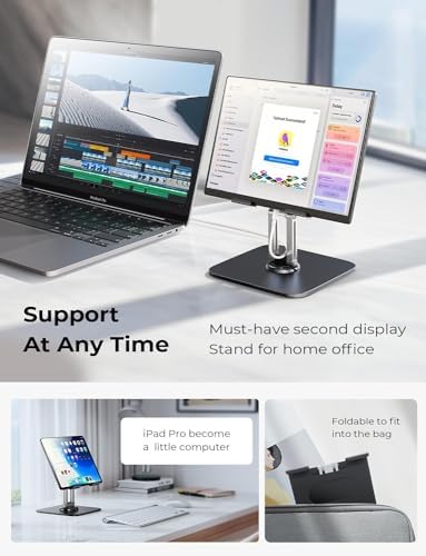 LISEN for iPad Stand Holder Adjustable Tablet Stand for Desk, 2024 for iPad Accessories for Computer Accessories iPad Holder for Desk Kindle Table Mount/Monitor/PS/Switch iPhone 12.9"-4.7" - Image 4
