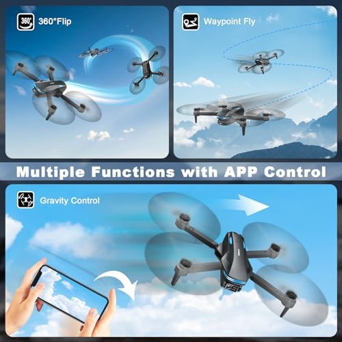 Drone with Camera for Adults, 1080P FPV Drones for kids Beginners with Upgrade Altitude Hold, Voice Control, Gestures Selfie, 90° Adjustable Lens, 3D Flips, 2 Batteries - Image 5