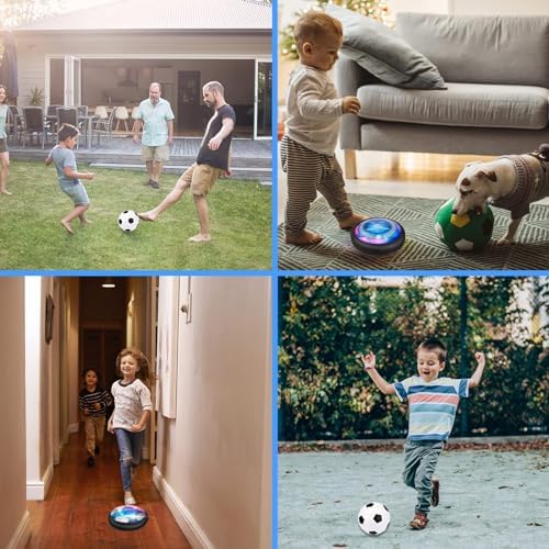 3-in-1 Hover Hockey Soccer Ball Kids Toys Set, Led Lights Floating Air Football, Indoor Outdoor Sport Toys for Kids, Christmas Birthday Gifts for Boys Girls Aged 3 4 5 6 7 8-12 - Image 6