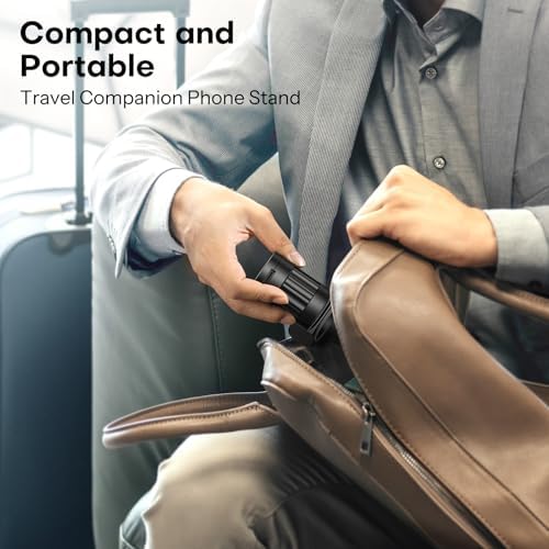 OMOTON 360°Rotating Magnetic Airplane Phone Holder Mount, for Magsafe Airplane Travel Essentials Accessories, Foldable Universal Handsfree Phone Stand for iPhone 16/15/14/13/12 Pro Max/Magsafe Case - Image 6
