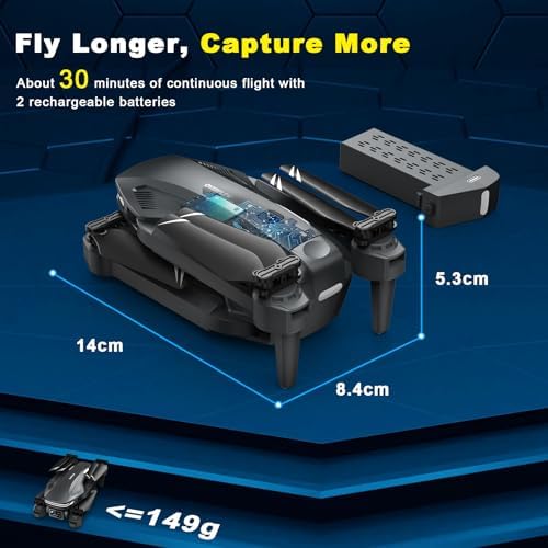 Drone with Camera for Adults, 1080P FPV Drones for kids Beginners with Upgrade Altitude Hold, Voice Control, Gestures Selfie, 90° Adjustable Lens, 3D Flips, 2 Batteries - Image 6