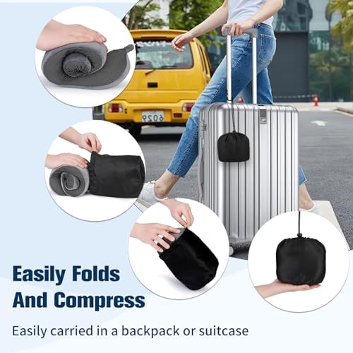 Neck Pillow for Traveling, Travel Pillows for Airplanes,100% Pure Memory Foam Travel Neck Pillow, Adjustable Flight Pillow, Portable Plane Accessories with Eye Mask, Earplugs, Carry Bag - Image 8
