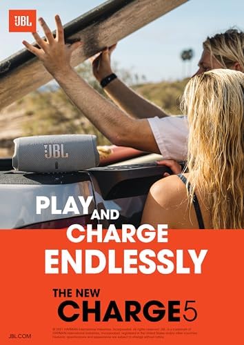 JBL CHARGE 5 - Portable Waterproof (IP67) Bluetooth Speaker with Powerbank USB Charge out, 20 hours playtime, JBL Partyboost (Black) - Image 6