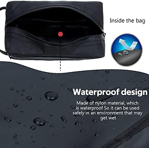 FUNSEED Travel Toiletry Bag for Women and Men, Water-resistant Shaving Bag for Toiletries Accessories, Foldable Storage Bags with Divider and Handle for Cosmetics Brushes Tools (Black) - Image 2