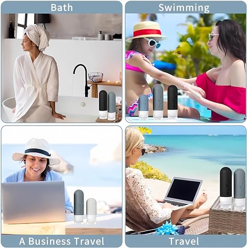 18pack Travel Bottles for Toiletries,TSA Approved Silicone Travel Containers jar for Toiletries,Leak Proof Refillable Liqus Shampoo And Conditioner Travel Essentials toiletry Bottles - Image 5