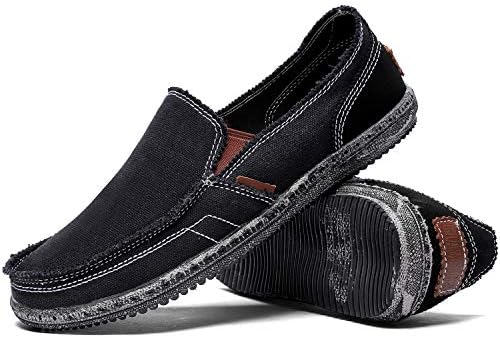 CASMAG Men's Casual Cloth Shoes Canvas Slip on Loafers Leisure Vintage Flat Boat Shoes - Image 3
