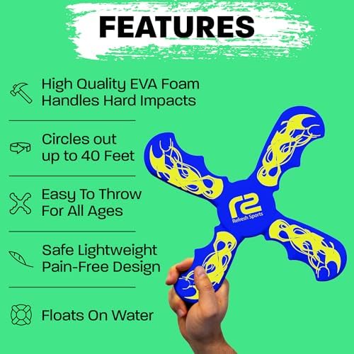 Boomerang Kids Outdoor Flying Disc - Fun & Easy to Use - Gifts for Boys & Girls - Best Stocking Stuffers Gift Ideas for Kids Soft Toy Boomerangs - Outside Boys Toys Age 6 7 8 9 10 11 12 13 + Year Old - Image 4