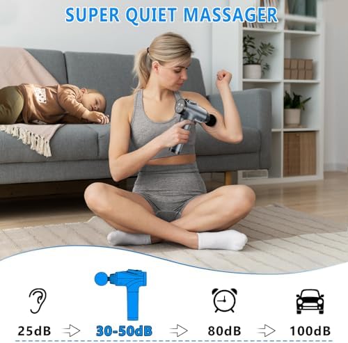 Massage Gun, Muscle Massage Gun for Athletes Handheld Electric Deep Tissue Back Massager, Percussion Massage Device for Pain Relief with 30 Speed Levels 9 Heads,Father's Day Gifts - Image 4