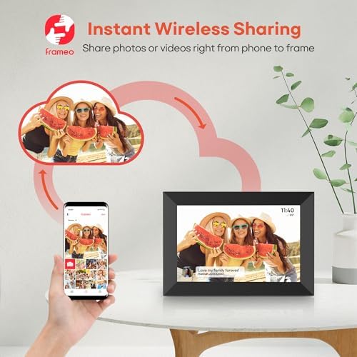 Frameo 10.1 Inch WiFi Digital Picture Frame, 1280x800 HD IPS Touch Screen Photo Frame Electronic, 32GB Memory, Auto-Rotate, Wall Mountable, Share Photos/Videos Instantly via Frameo App from Anywhere - Image 2