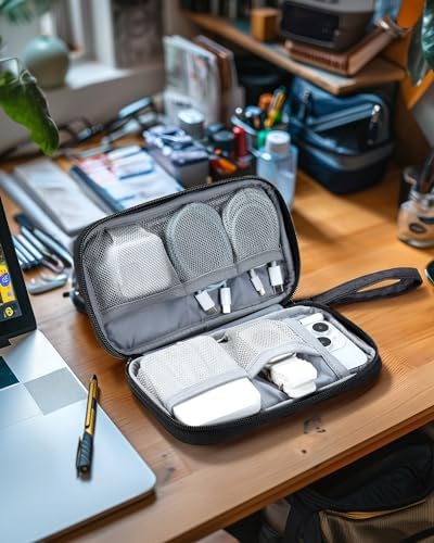 BAGSMART Electronics Organizer Travel Case, Small Travel Cable Organizer Bag, Travel Essentials, Cord Organizer for Travel, Travel Tech Organizer as Travel Accessories for Charger, Phone, Black - Image 7