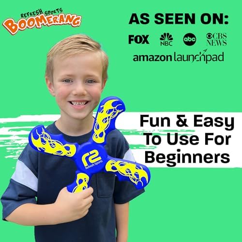 Boomerang Kids Outdoor Flying Disc - Fun & Easy to Use - Gifts for Boys & Girls - Best Stocking Stuffers Gift Ideas for Kids Soft Toy Boomerangs - Outside Boys Toys Age 6 7 8 9 10 11 12 13 + Year Old - Image 2